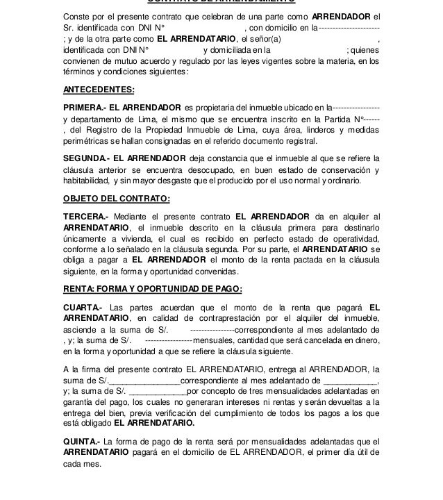 Contrato de alquiler