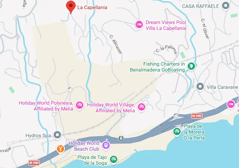 Costa de Benalmádena y ubicación de las villas
