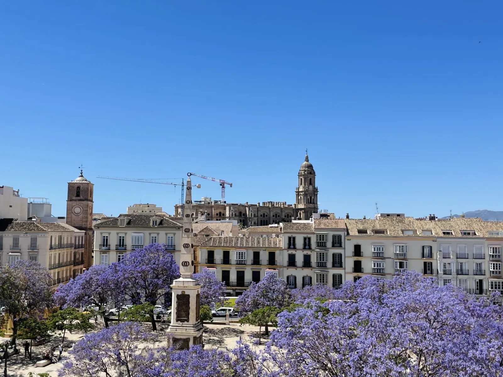 Vistas de Plaza de la Merced, con la Catedral de fondo