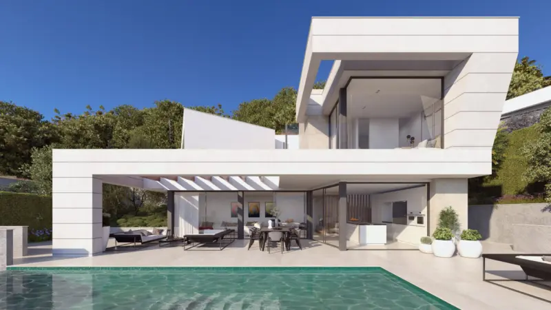 villa cipres n2 pinares de san anton vista fachada y piscina